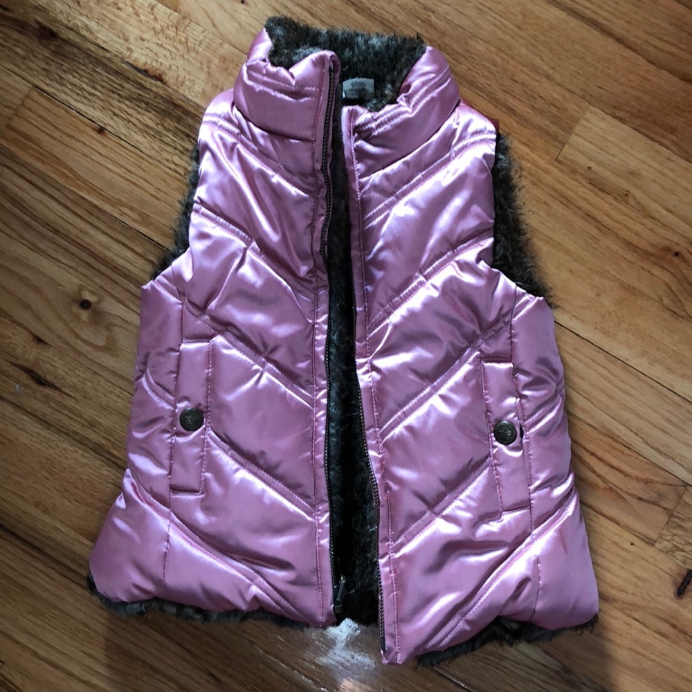 GAP KIDS girls satin pink reversible vest